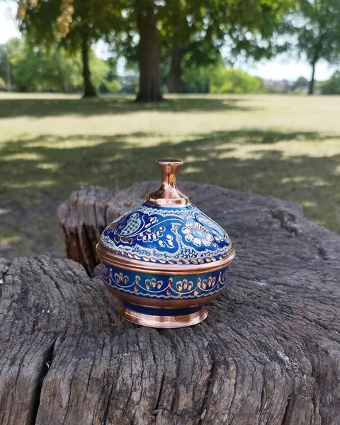 Erzincan copper water bowl with lid
